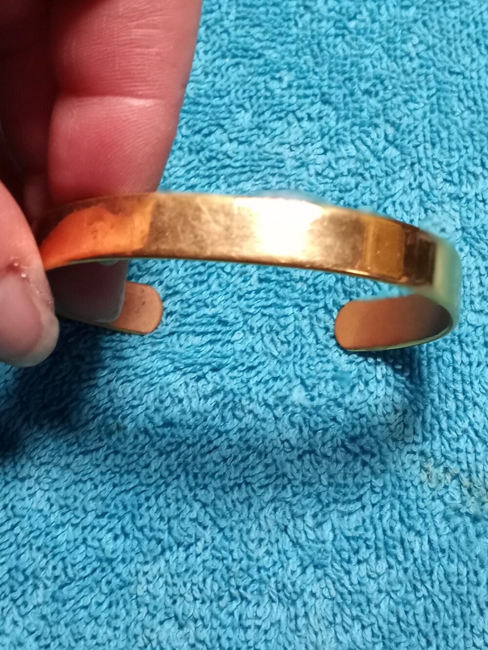 Gold Tone Minimalist Sabona Copper Cuff Bracelet